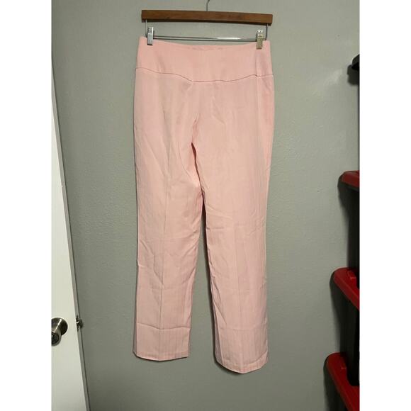 Vintage Juniors Trouser Pants Size 7 Pink Ribbed Flare Leg Preppy Career Y2K - Picture 2 of 8